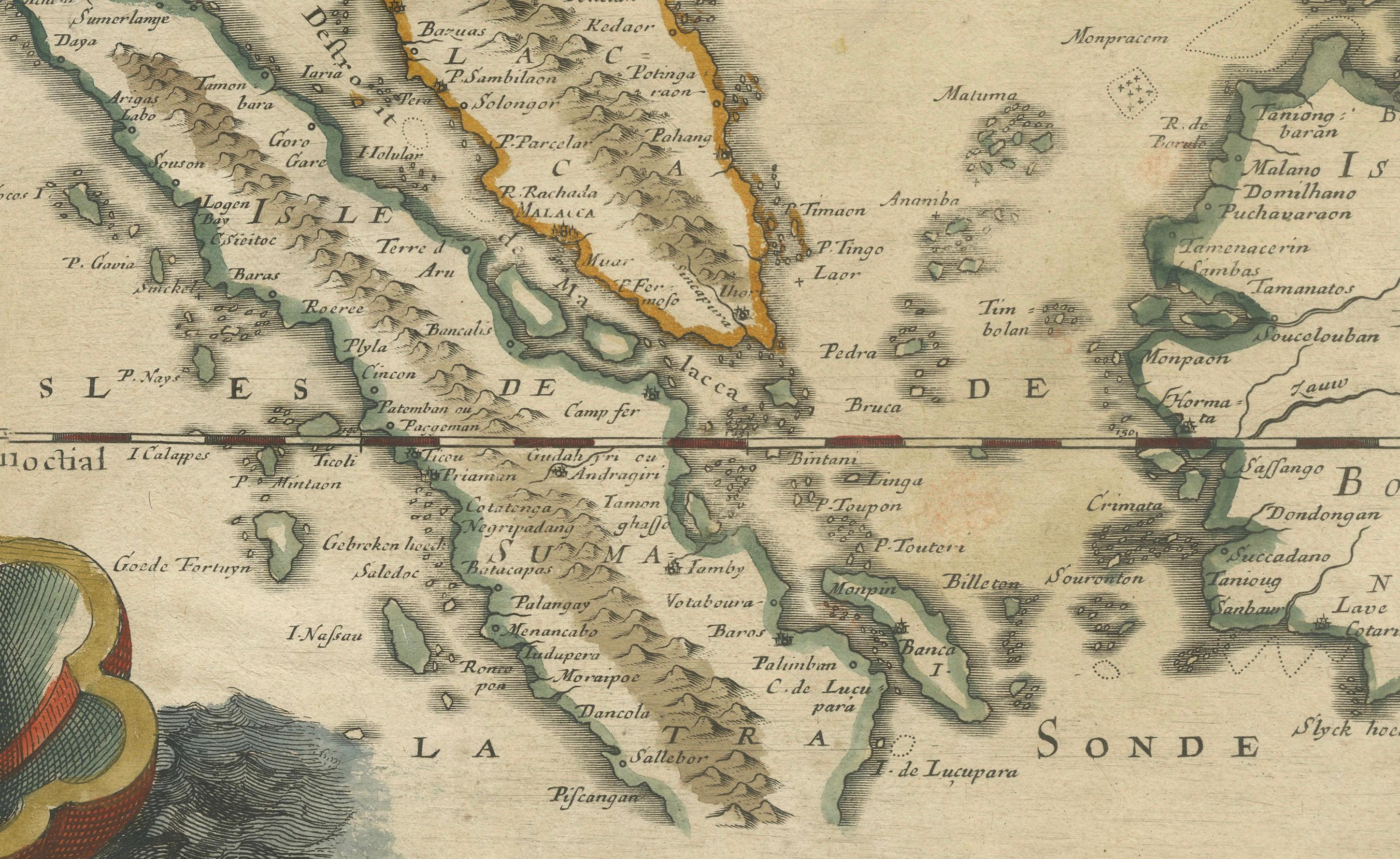 Inciso 1654 Nicolas Sanson Mappa dell'India meridionale e del Southeast Asia in vendita