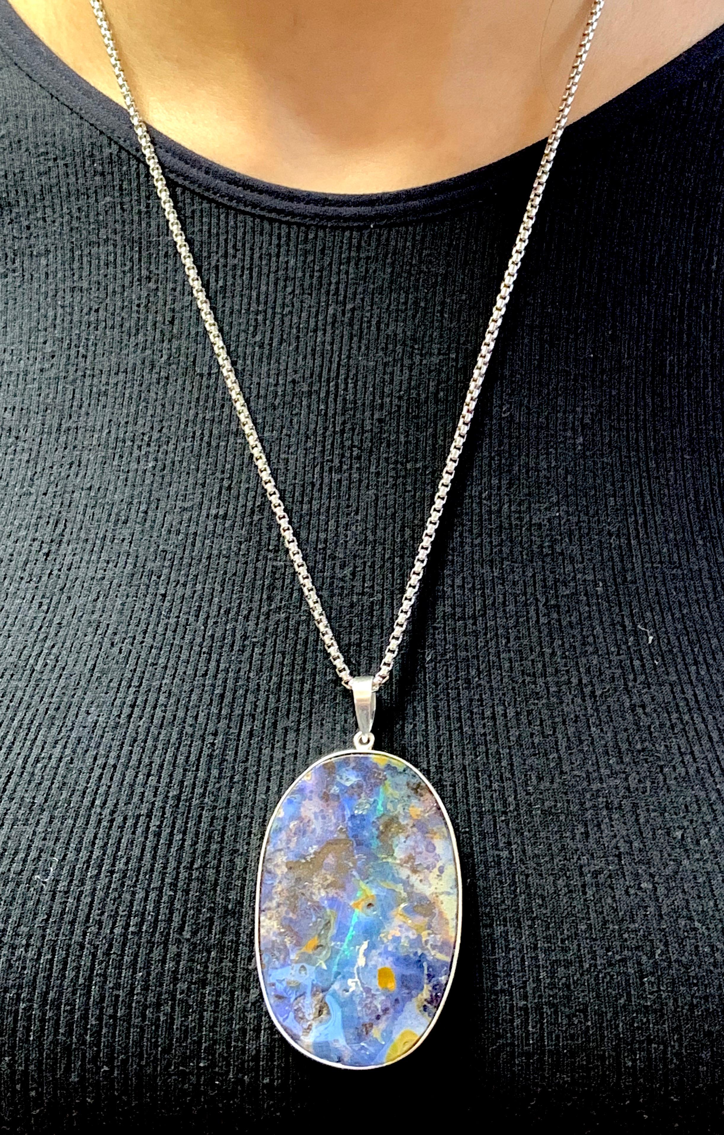 165.41 Carat Oval Opal Pendant In New Condition In GREAT NECK, NY