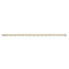 16.55 Carat Heart Shaped Yellow and White Diamond Bracelet