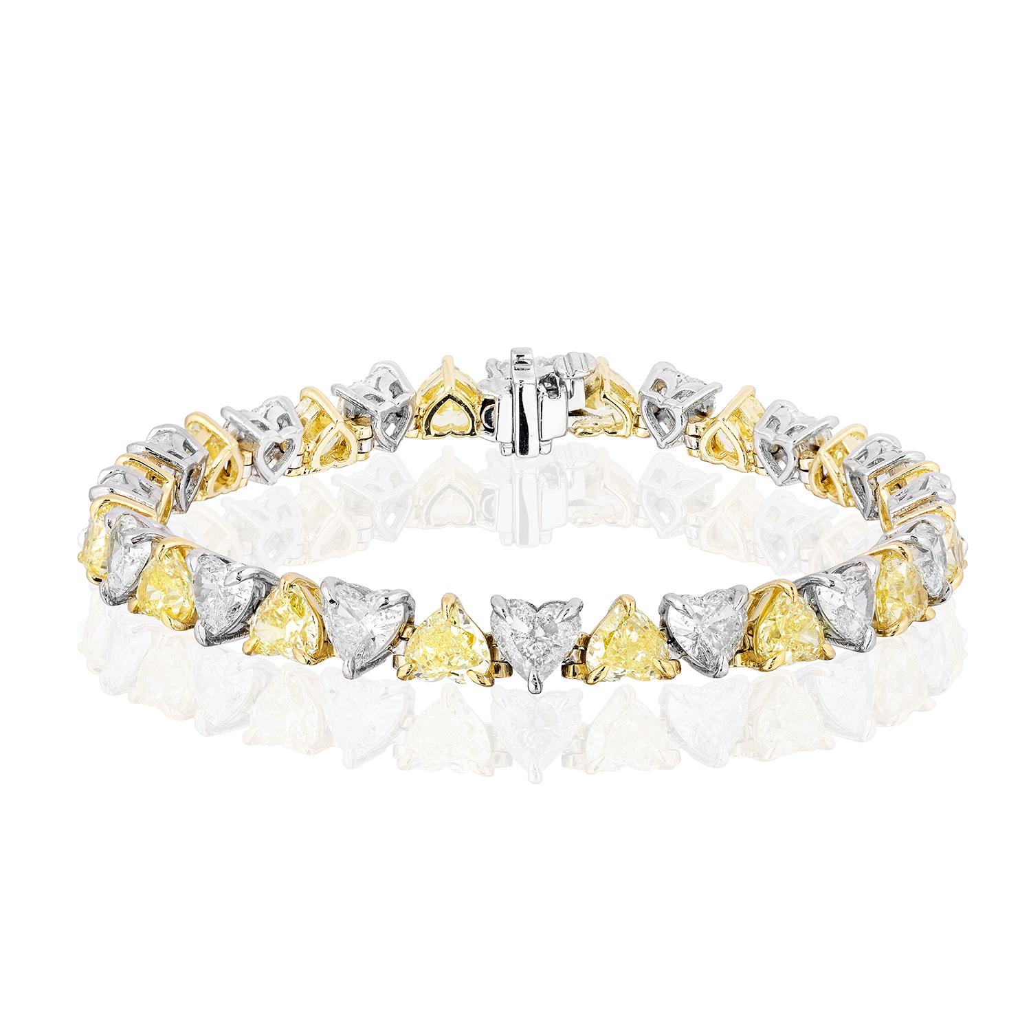 yellow and white diamond tennis bracelet