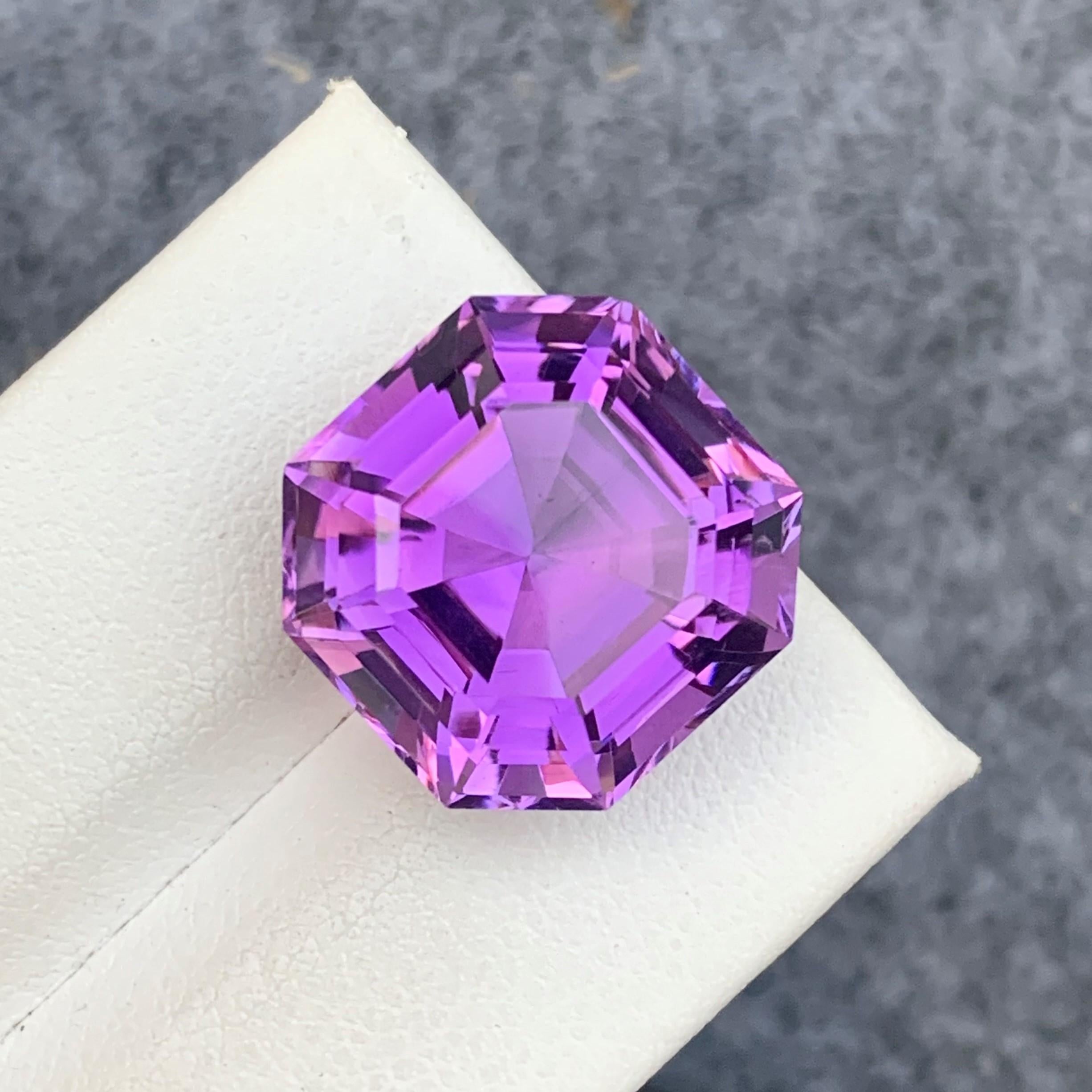 Gemstone Type : Amethyst
Weight : 16.55 Carats
Dimensions : 15.7X15.5X11.4 mm
Clarity : Loupe Clean
Origin : Brazil
Color: Purple
Shape: Asscher 
Certificate: On Demand
Month: February
Purported amethyst powers for healing
enhancing the immune