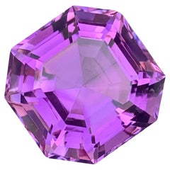 16.55 Carat Natural Loose Purple Amethyst Asscher Cut Gemstone from, Brazil