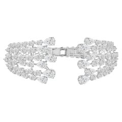 Bracelet manchette en or blanc 18 carats serti d'un diamant en forme de poire de 16,55 carats, pureté SI/H
