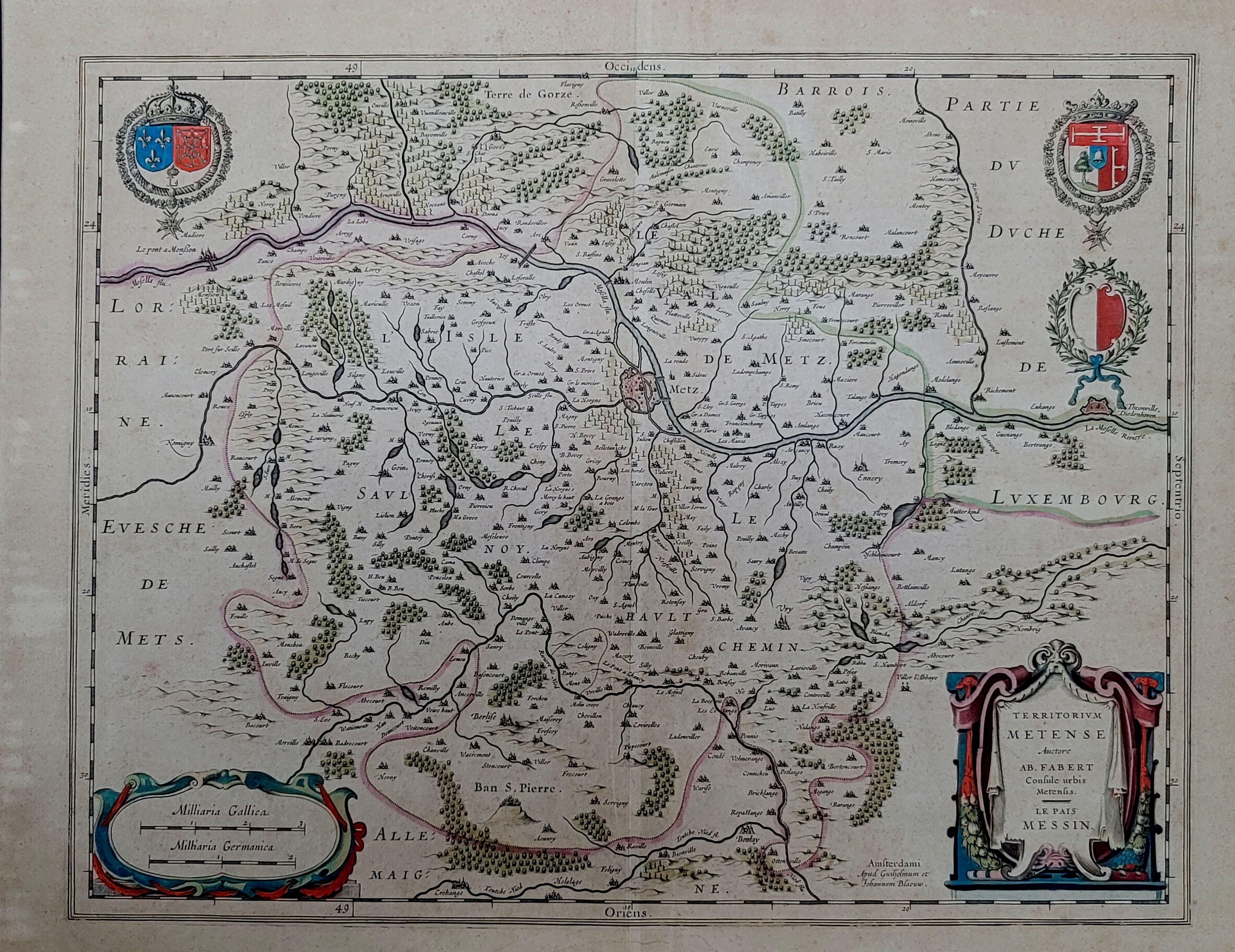 1656 Jansson map Metz Region of France entitled 