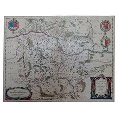 Antique 1656 Jansson Map Metz Region of France Entitled "Territorium Metense" Ric0014