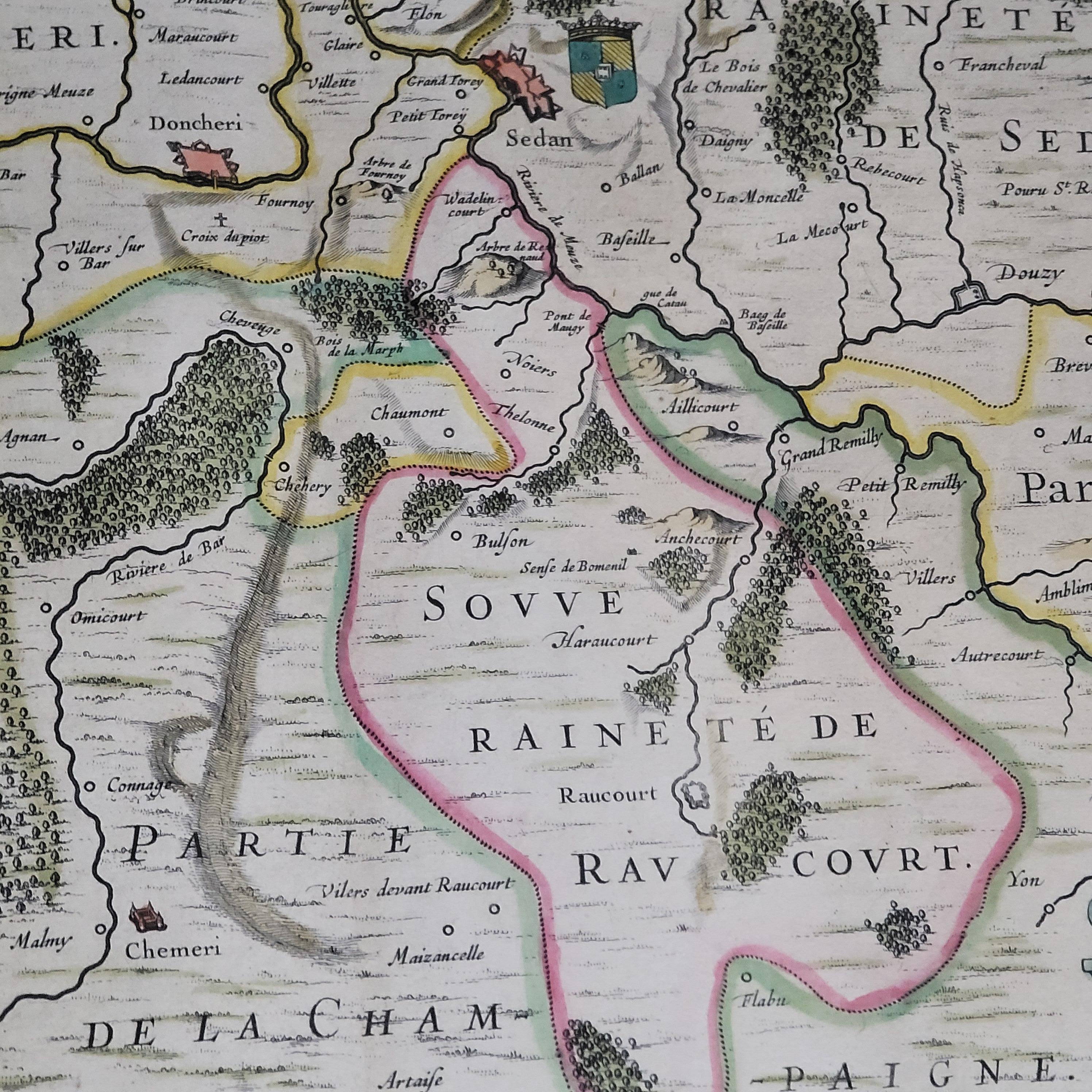 1656 „“La Souverainete de Sedan et de Raucourt, et la Prevoste de Doncheri Ric004 (Papier) im Angebot
