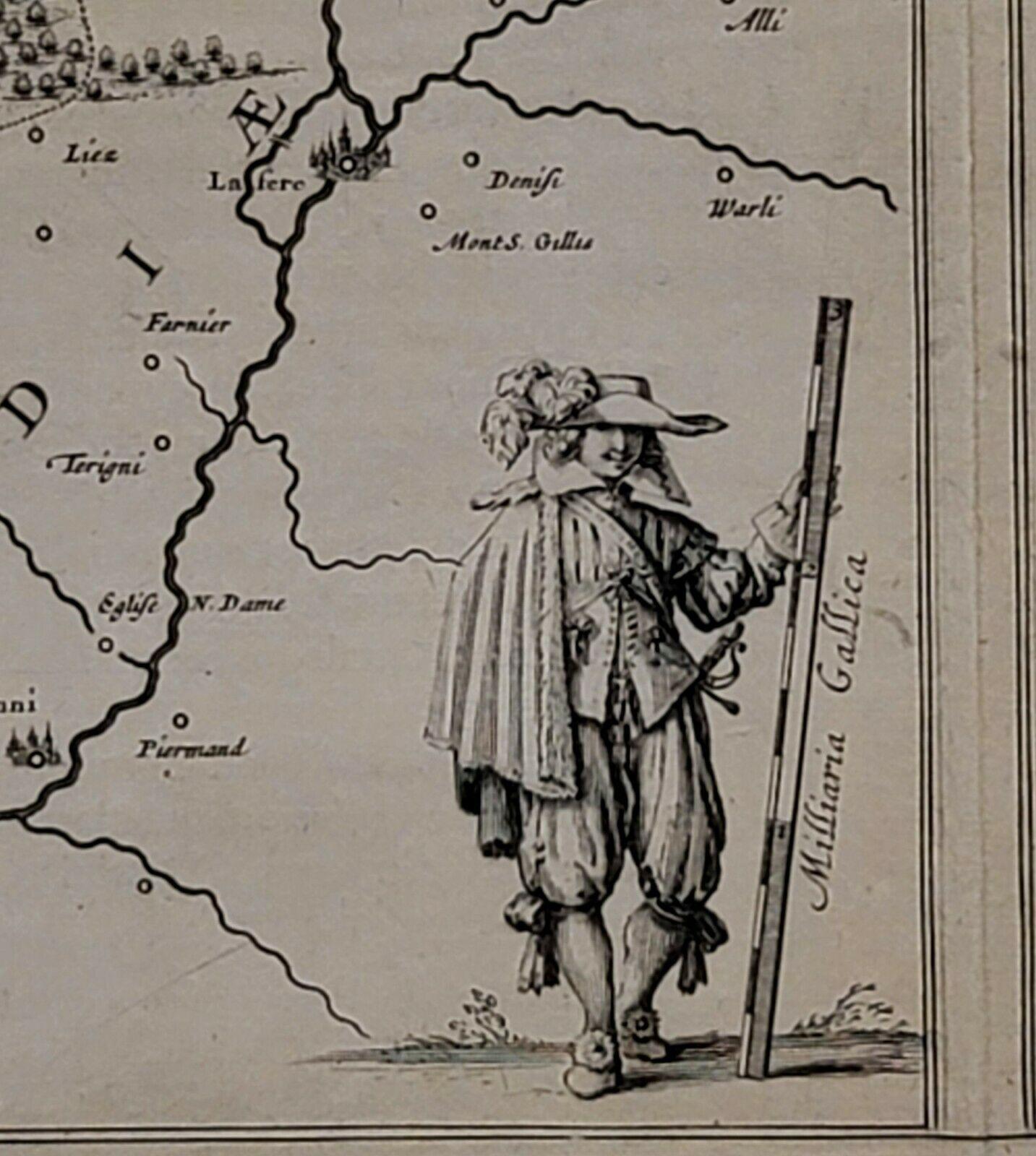 1657 Janssonius Karte von Vermandois und Cappelle, Ric. A-004 (18. Jahrhundert und früher) im Angebot