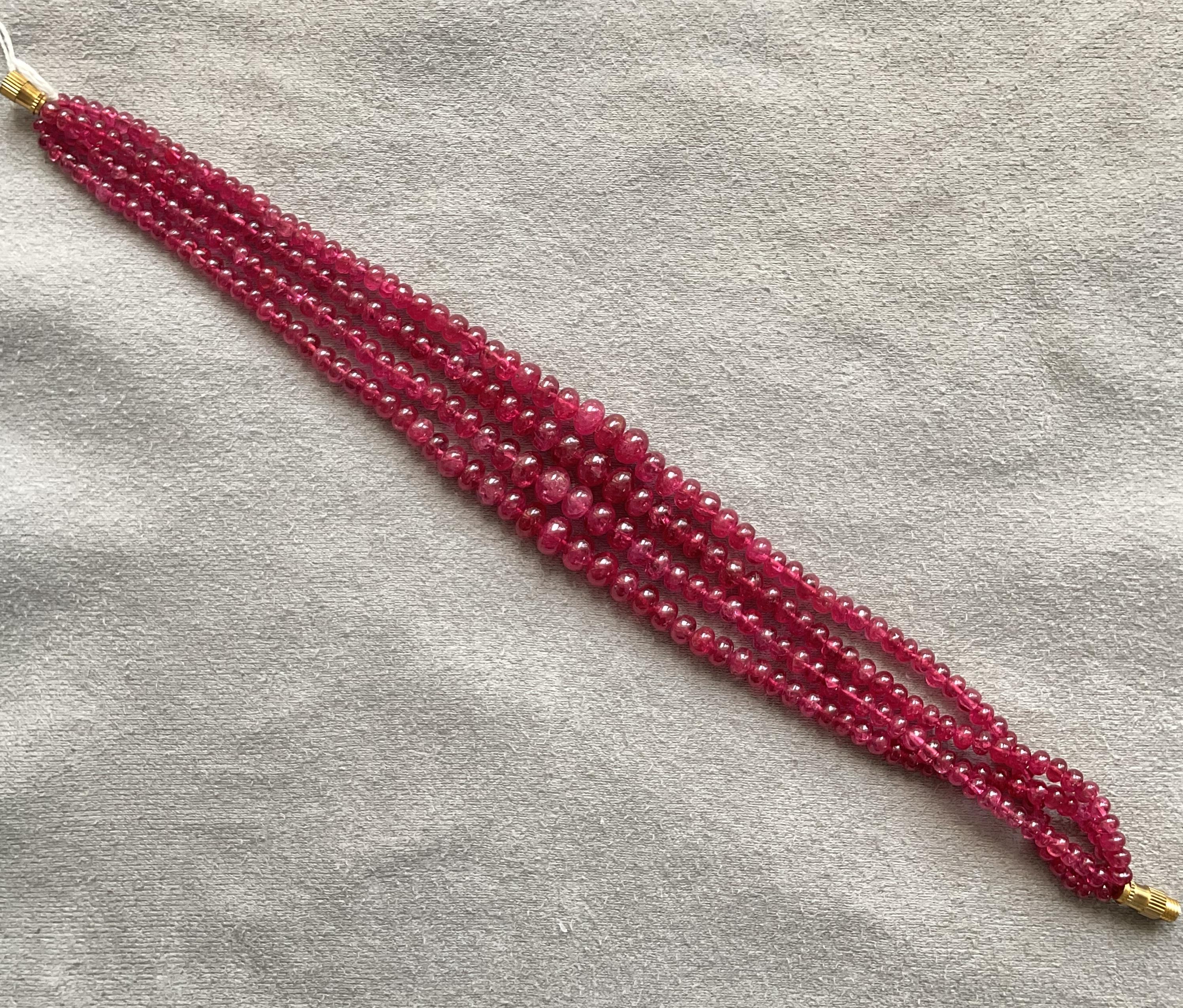 Art Deco 165.75 Carats Burma Red Spinel Beads Top Quality Beaded Necklace Natural Gem For Sale