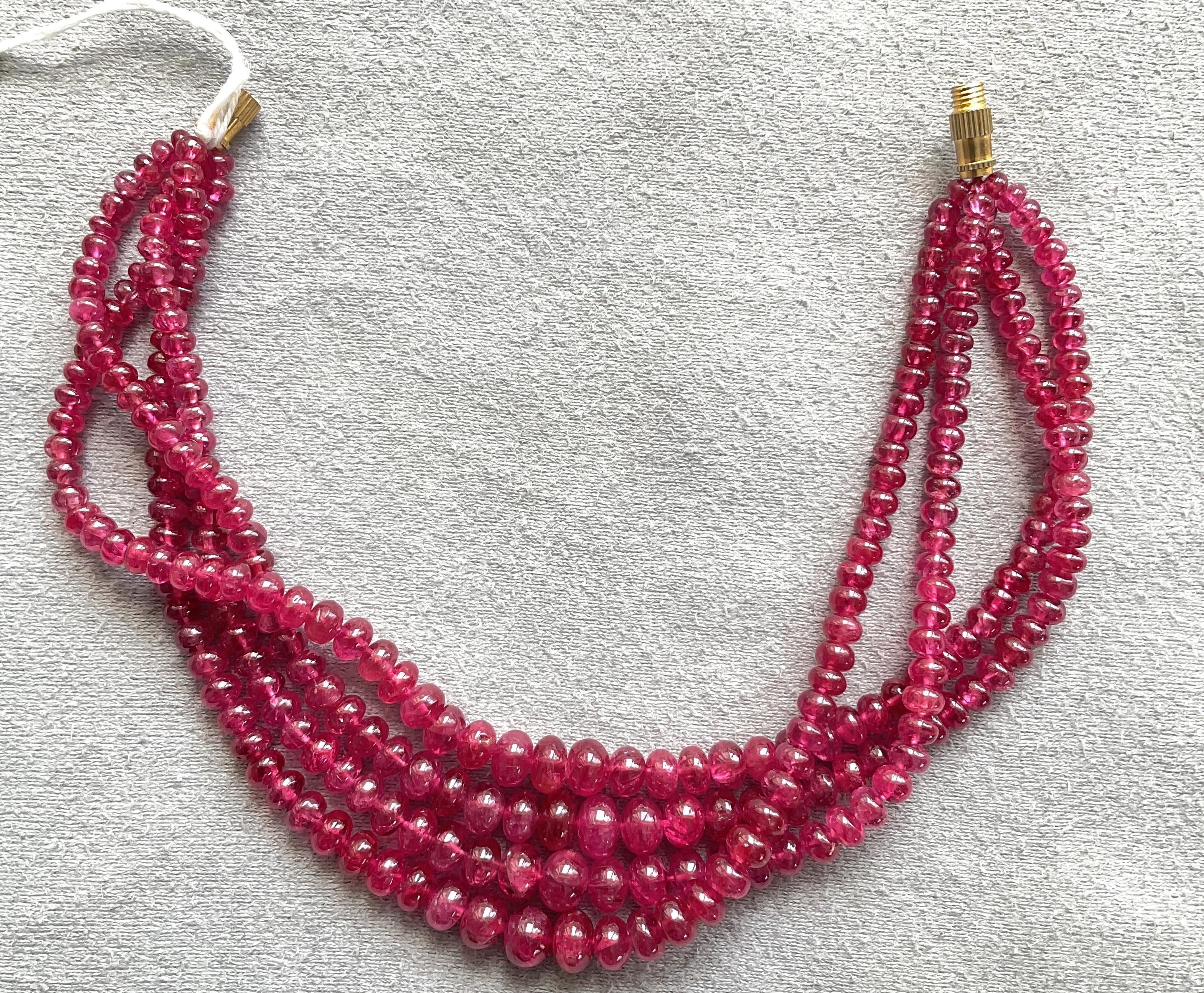 165.75 Carats Burma Red Spinel Beads Top Quality Beaded Necklace Natural Gem In New Condition For Sale In Jaipur, RJ