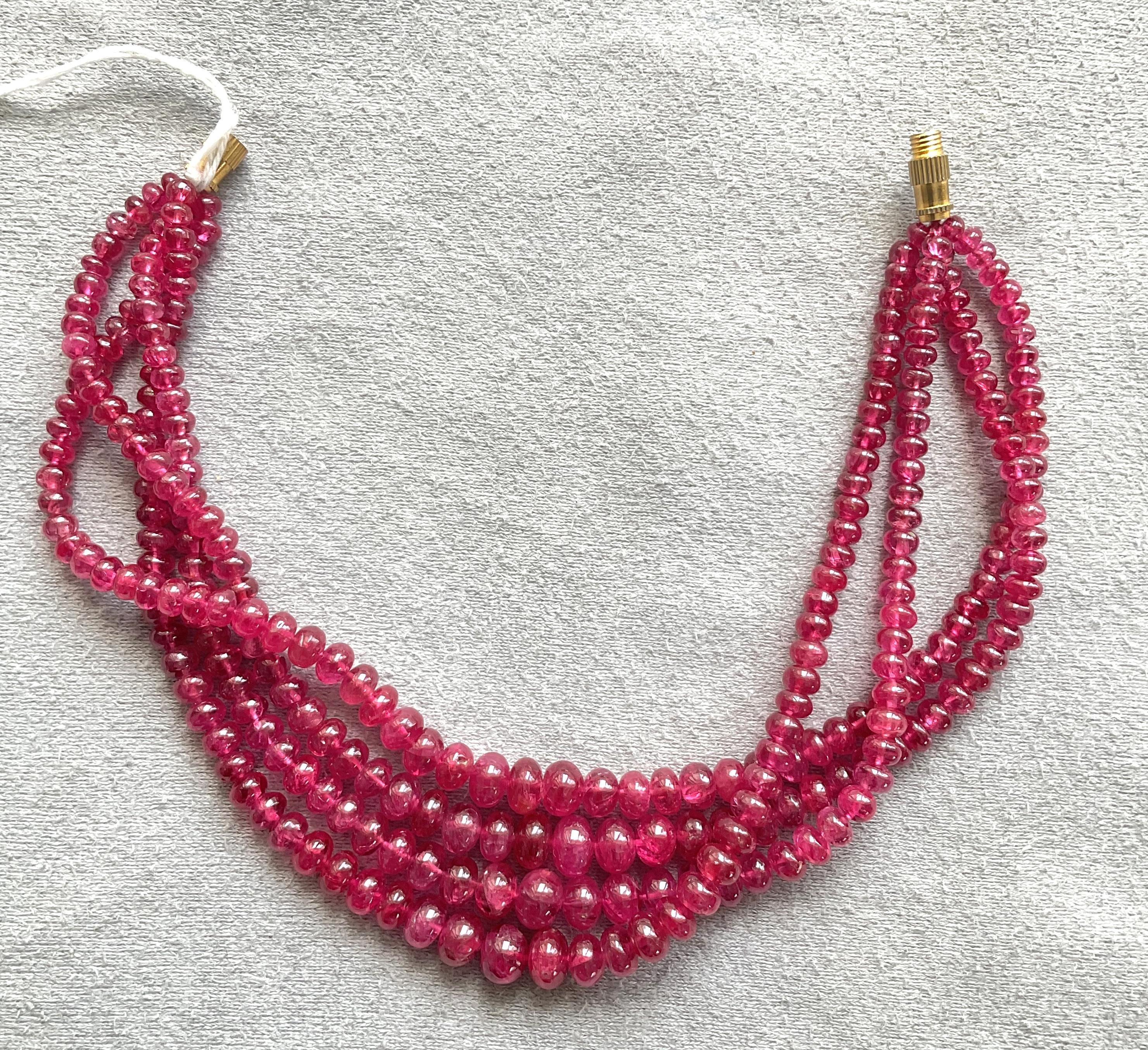 Women's or Men's 165.75 Carats Burma Red Spinel Beads Top Quality Beaded Necklace Natural Gem For Sale