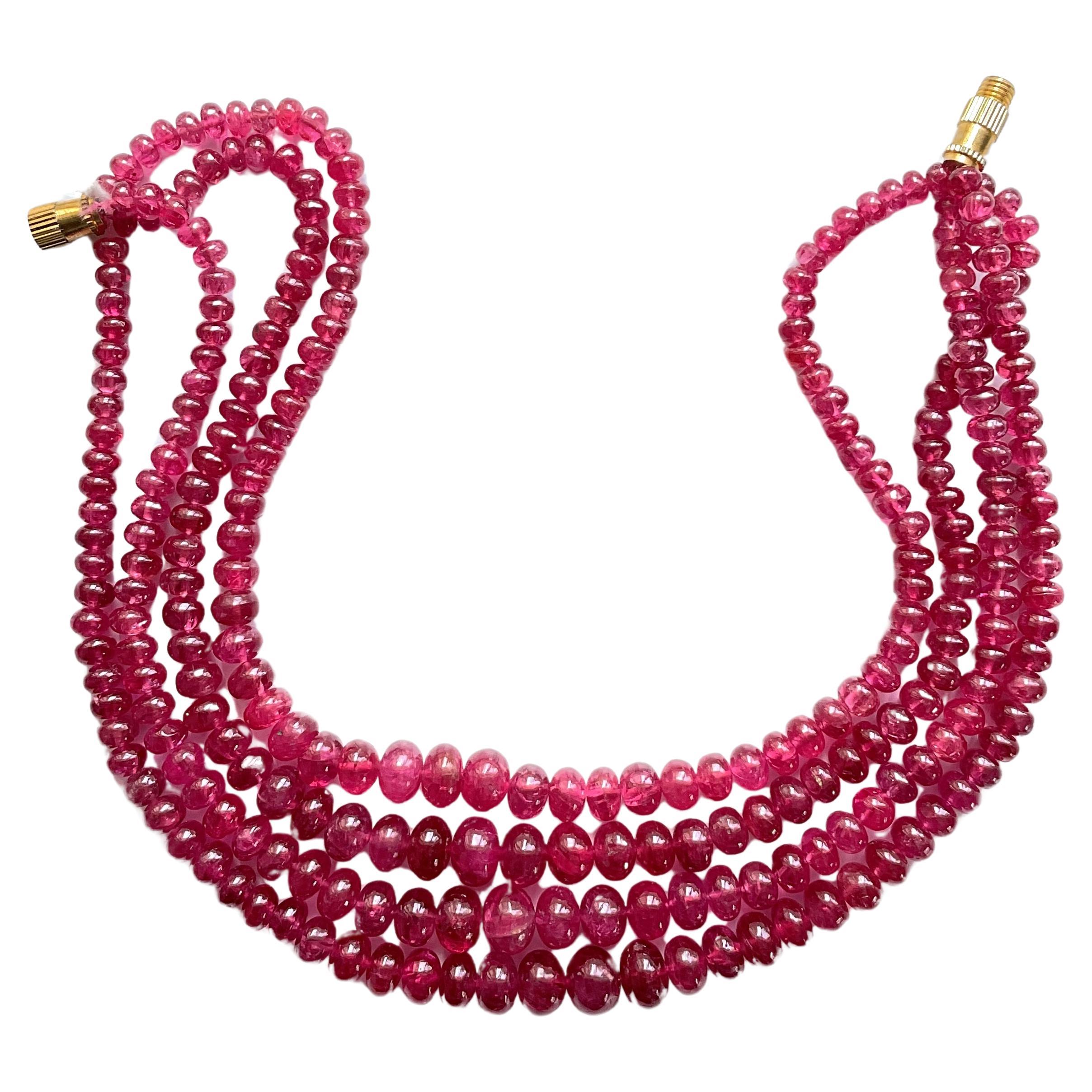 165.75 Carats Burma Red Spinel Beads Top Quality Beaded Necklace Natural Gem For Sale