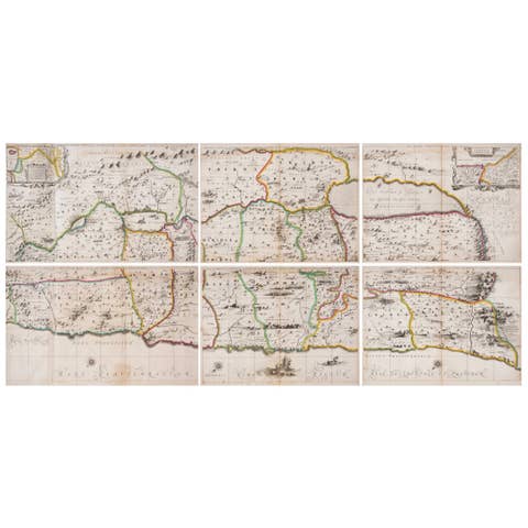 1658 Large Map of the Holy Land by Jansson – Twelve Tribes of Israel in 6 Sheets