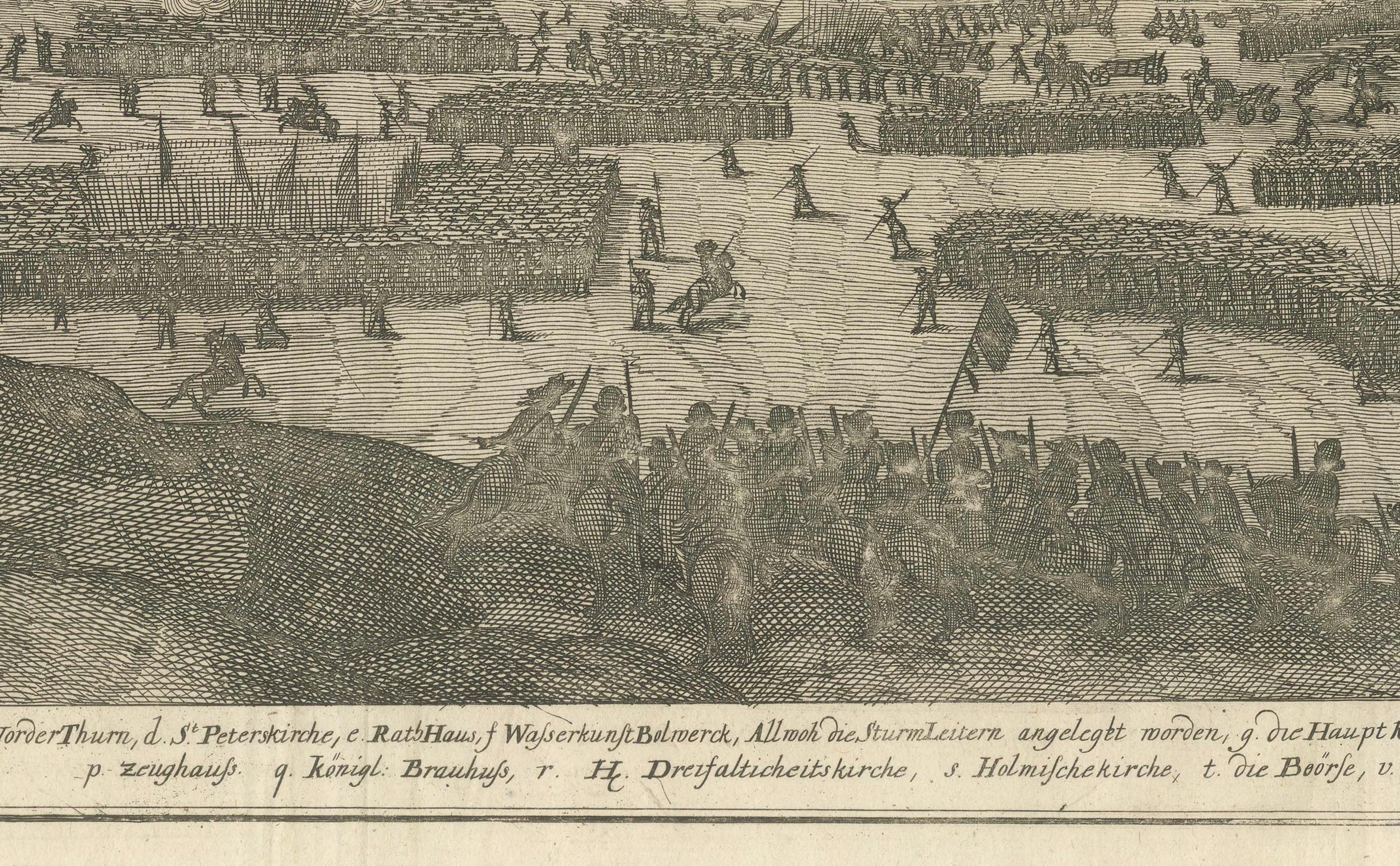 1658 Assedio di Copenaghen da parte delle forze svedesi: Una prospettiva panoramica In condizioni buone in vendita a Langweer, NL