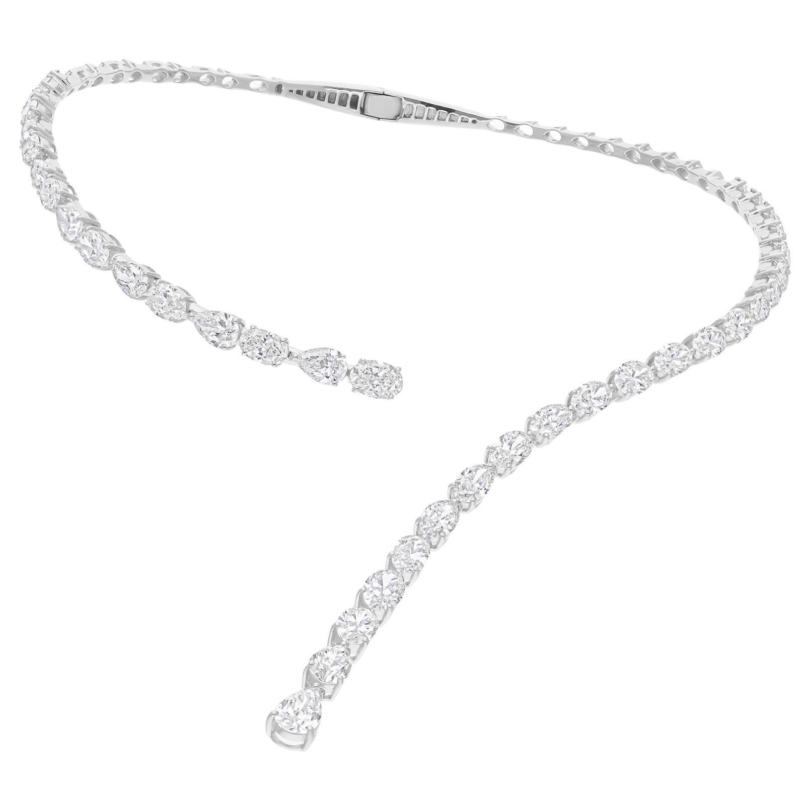 16,59 TCW SI/H Diamant Halskette Verlobungsgeschenk 14k Weißgold