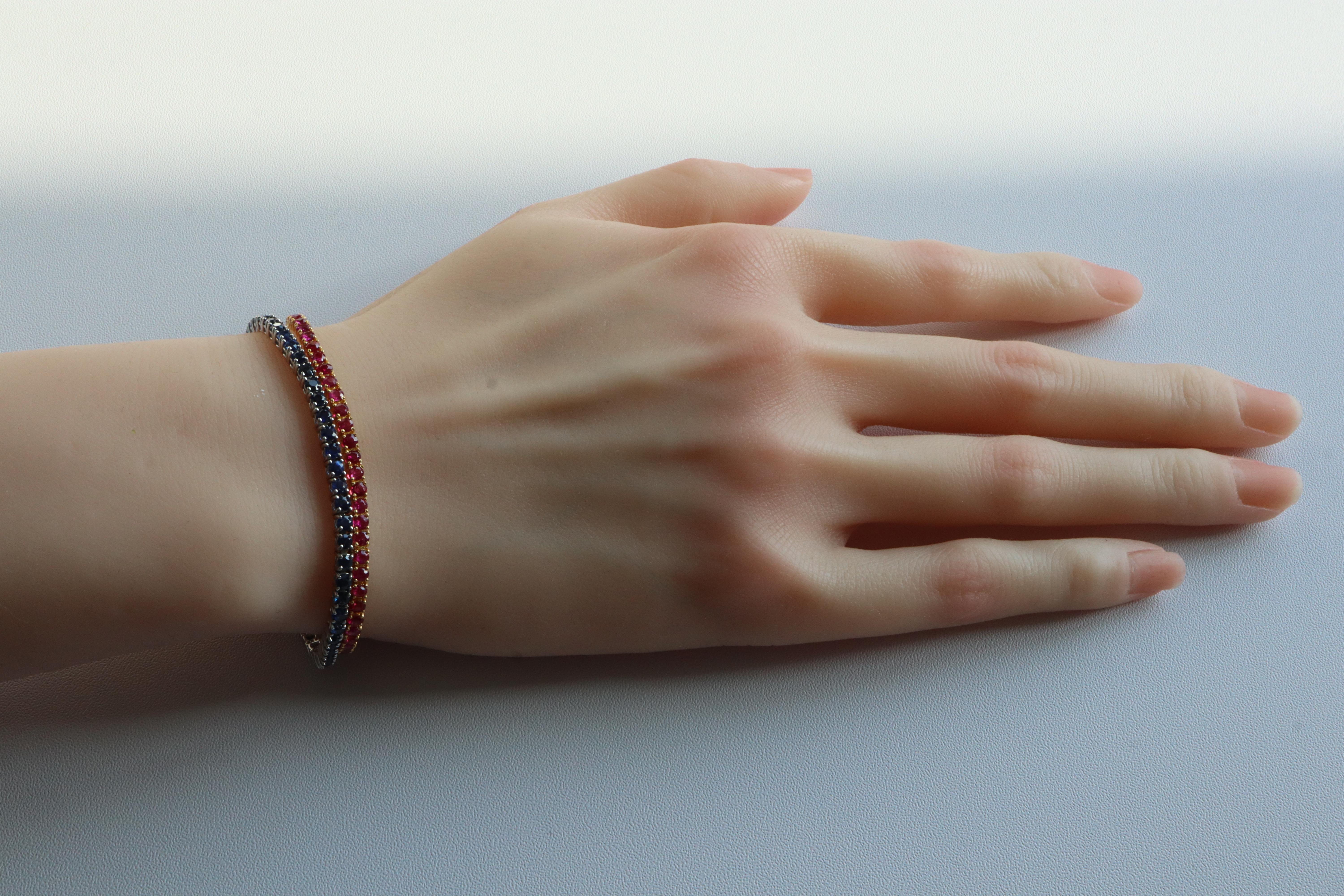Art déco 16.5cm (6.5)Bracelet de rubis birman non chauffé/Bracelet de tennis éternel en vente
