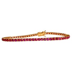 16,5 cm Pulsera de rubí birmano sin calentar/Pulsera de tenis de eternidad completa