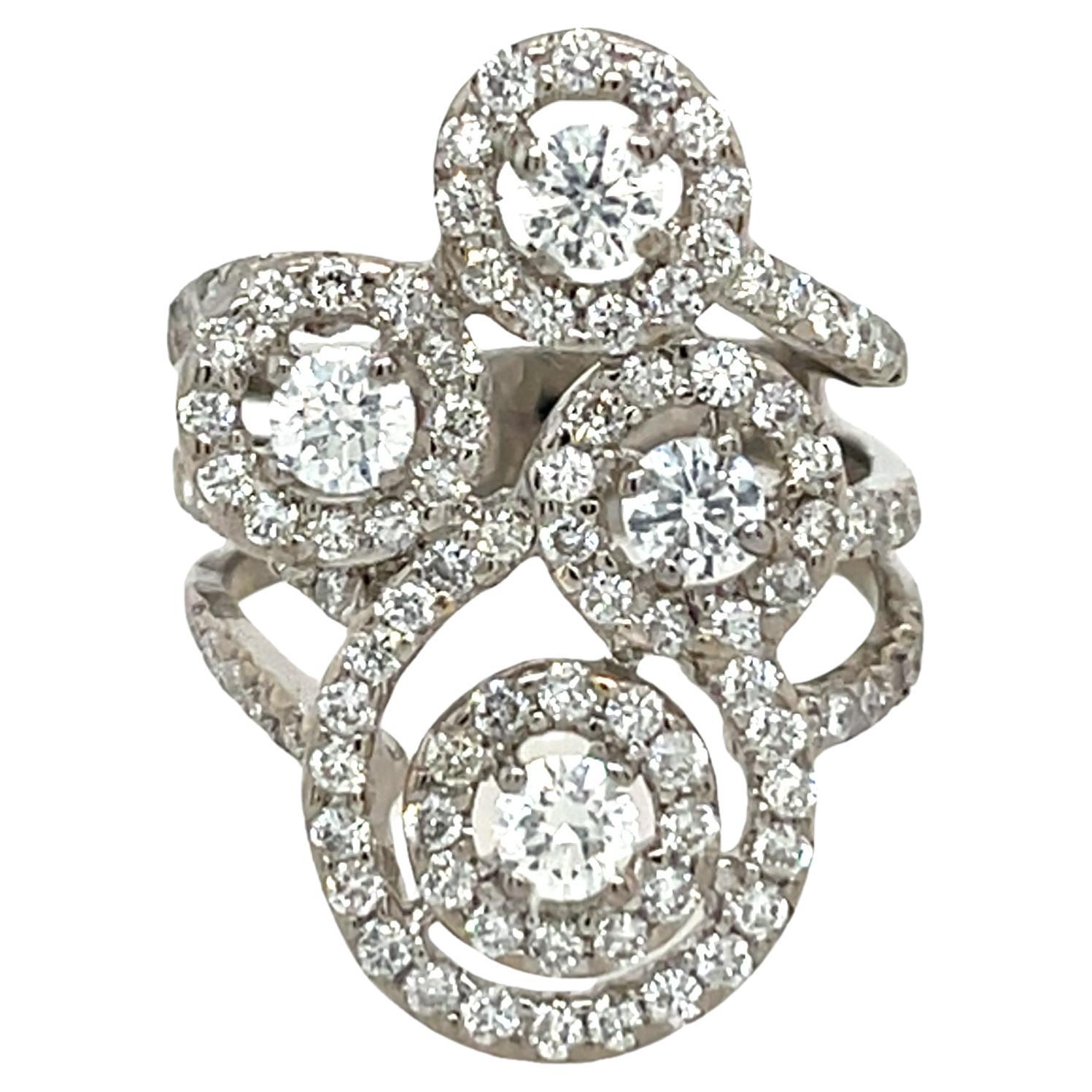 1.65ct Diamond Dress Ring Set In 18ct White Gold
