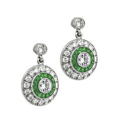 1.65ct Diamond Emerald Earrings