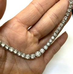 16.5CT Diamond Platinum Tennis Necklace
