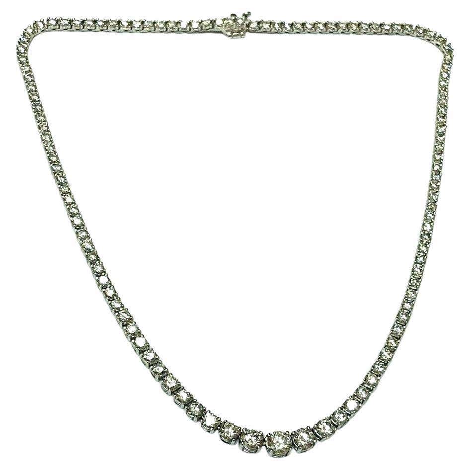 10 Carat Diamond Tennis Necklace At 1stdibs