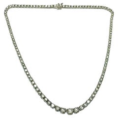 Collier tennis en platine avec diamants 16,5 carats