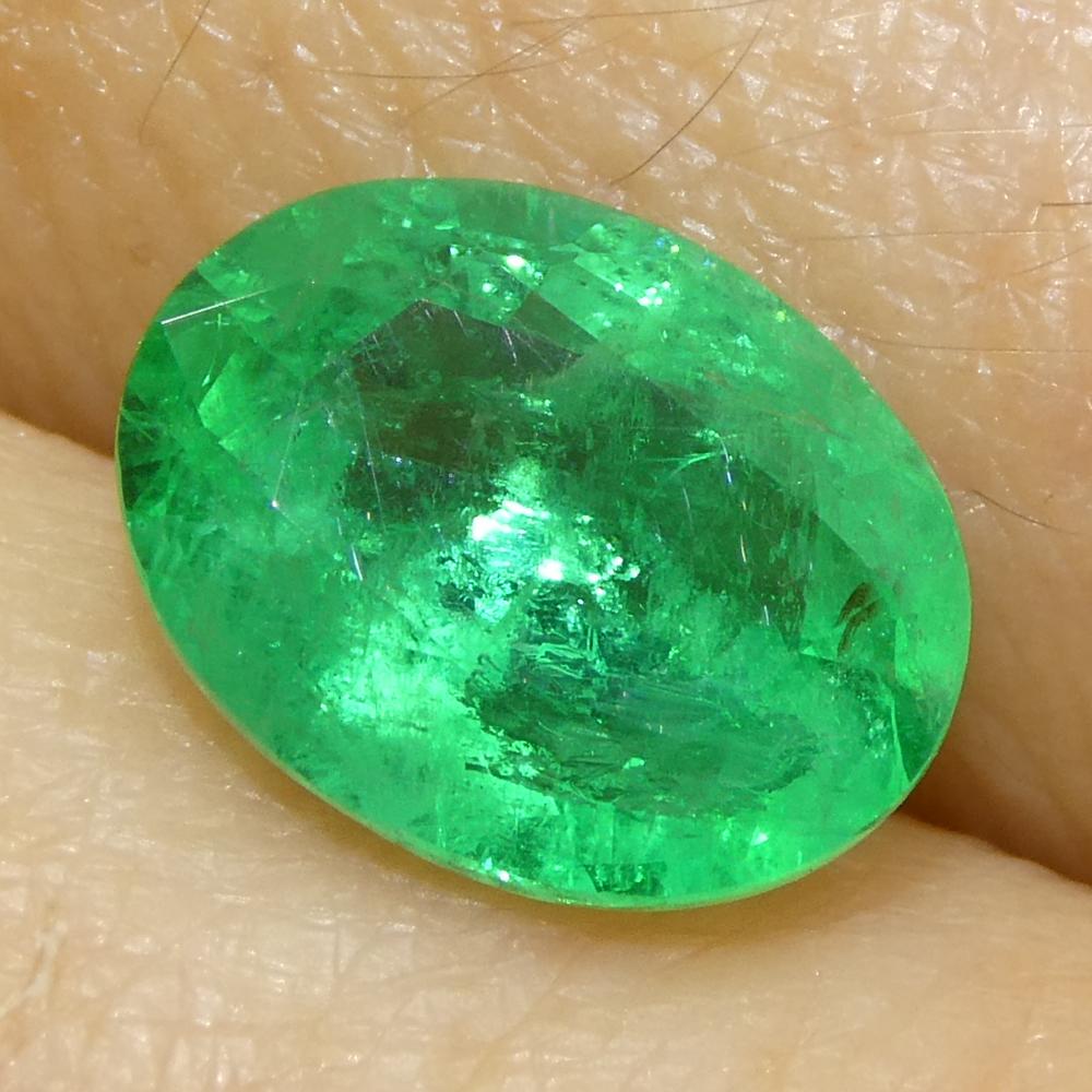 1.65ct Oval Green Emerald from Zambia For Sale 7