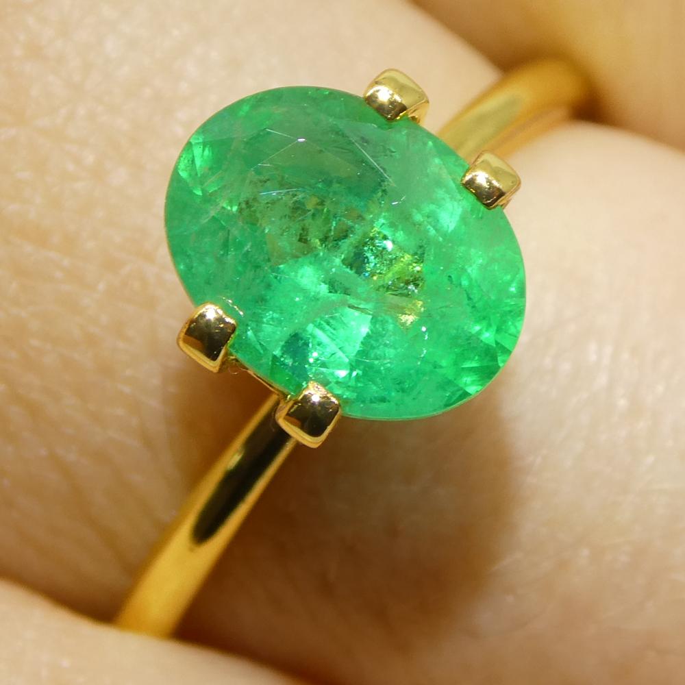 1.65ct Oval Green Emerald from Zambia For Sale 8