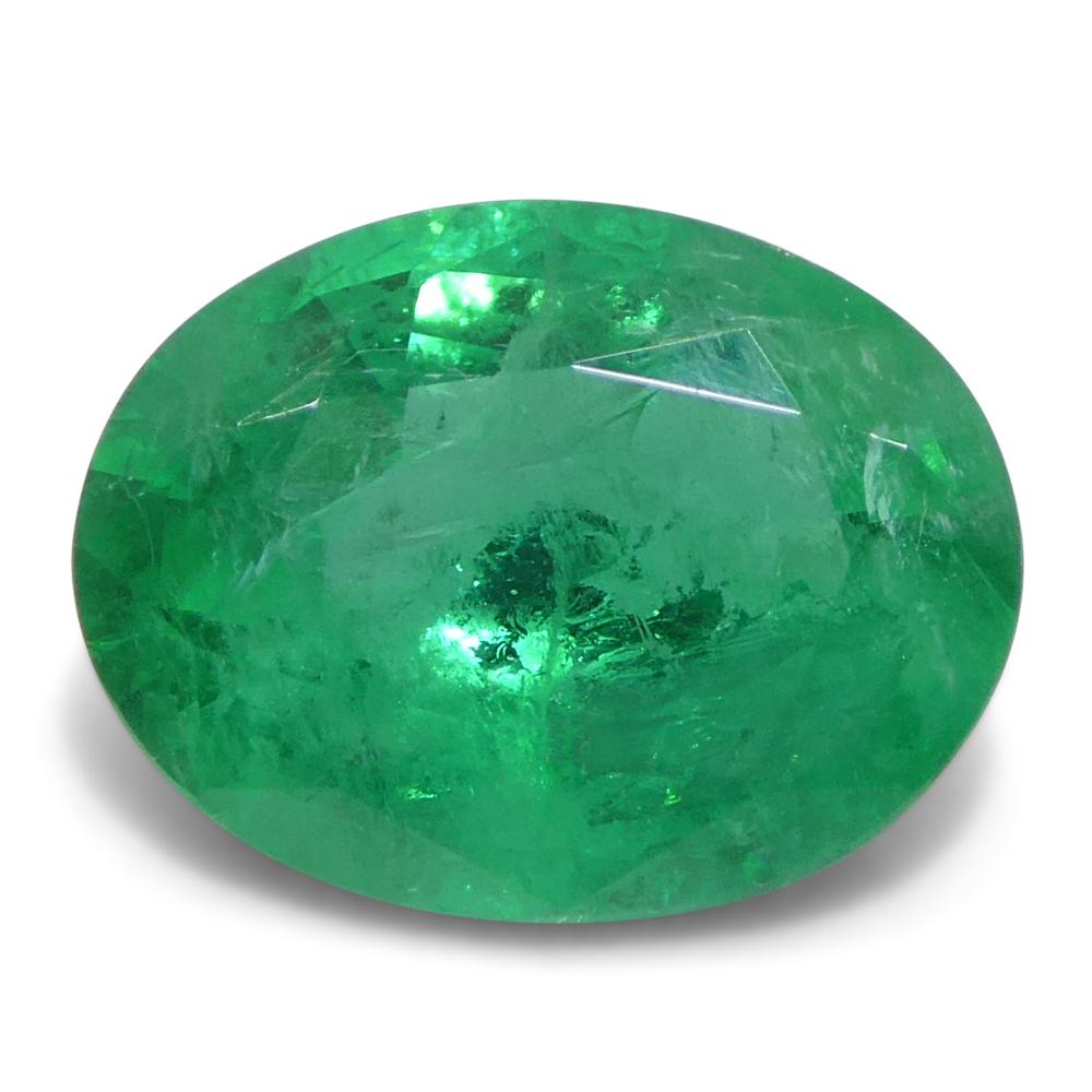 1.65ct Oval Green Emerald from Zambia For Sale 1