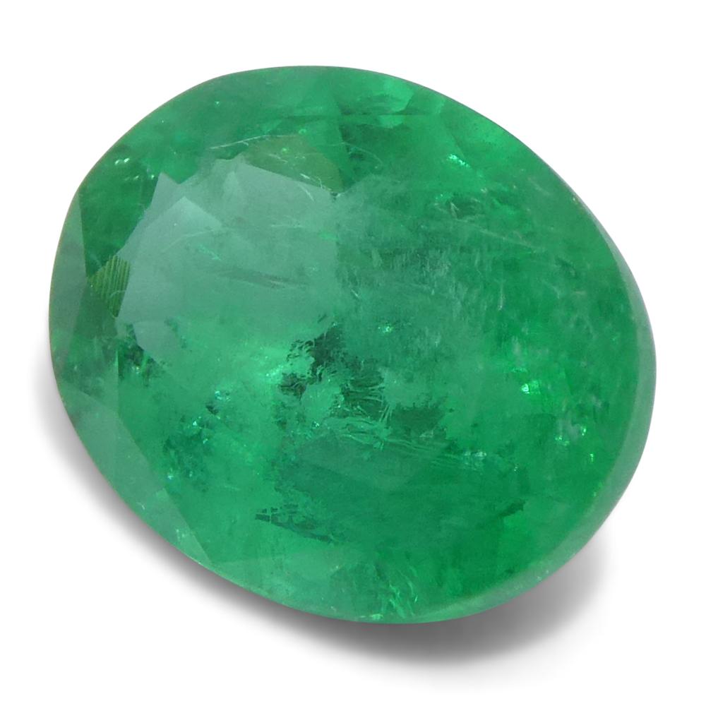 1.65ct Oval Green Emerald from Zambia For Sale 3