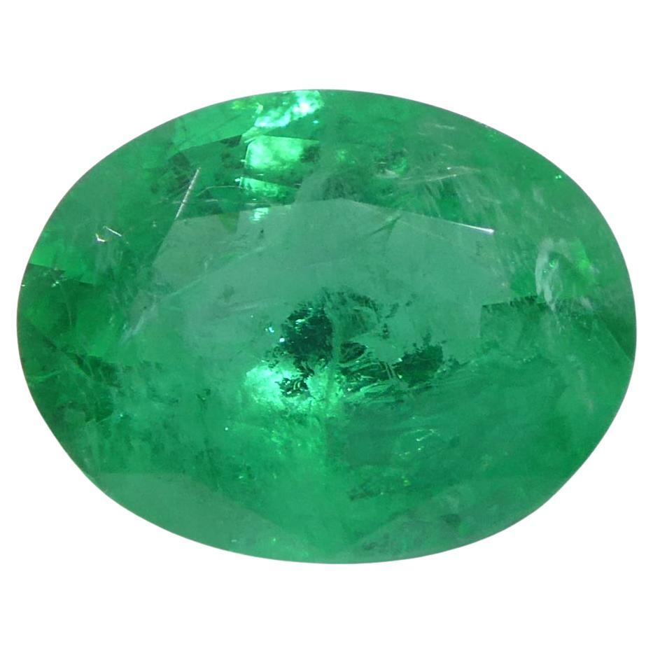 1.65ct Emeraude verte ovale de Zambie