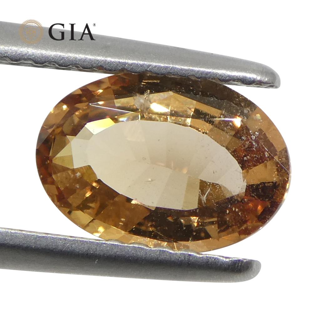 1.65ct Oval Orange Sapphire GIA Certified East Africa Unheated For Sale 5