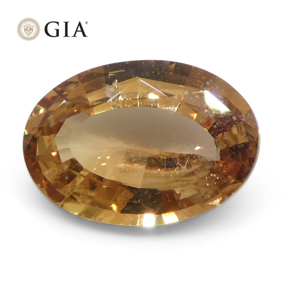 Women's or Men's 1.65ct Oval Orange Sapphire GIA Certified East Africa Unheated For Sale