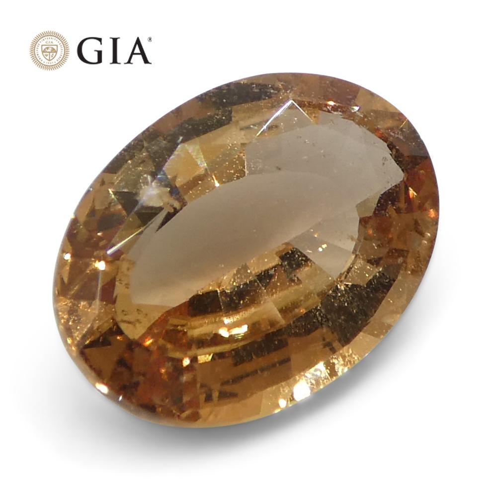 1.65ct Oval Orange Sapphire GIA Certified East Africa Unheated For Sale 1