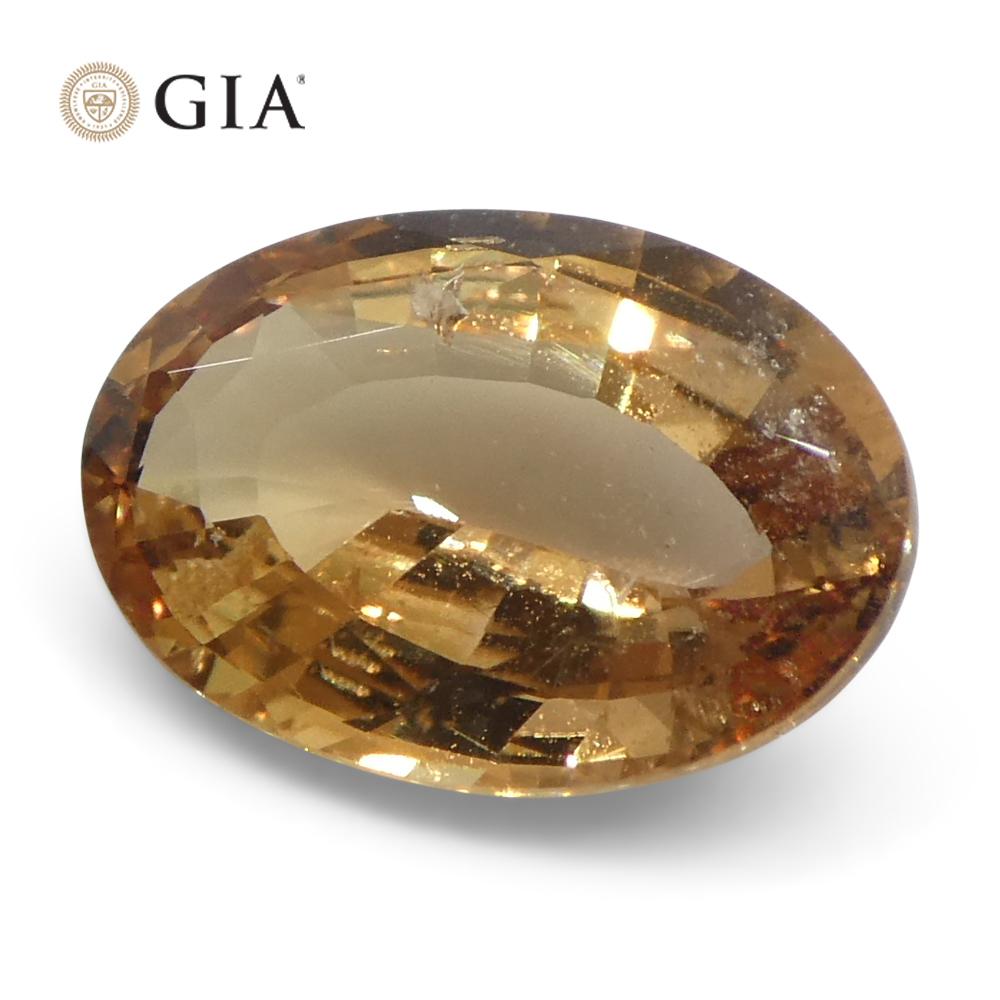 1.65ct Oval Orange Sapphire GIA Certified East Africa Unheated For Sale 2
