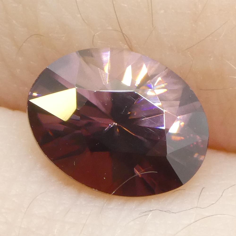 1.65ct Natural Earth Mined Oval Master Brilliant Cut Pink Zircon from Sri Lanka For Sale 7