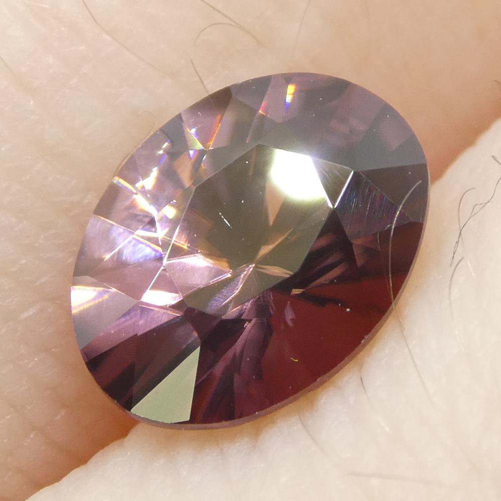 1.65ct Natural Earth Mined Oval Master Brilliant Cut Pink Zircon from Sri Lanka For Sale 8