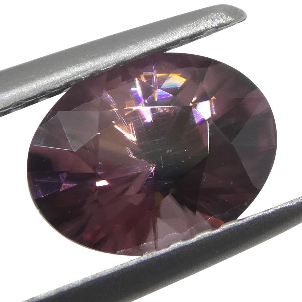 Women's or Men's 1.65ct Natural Earth Mined Oval Master Brilliant Cut Pink Zircon from Sri Lanka For Sale