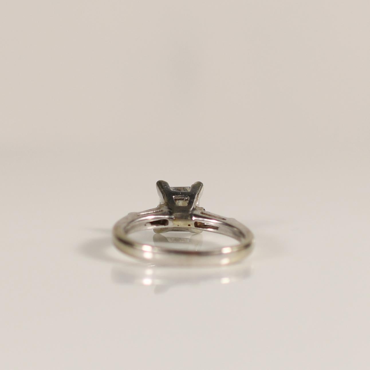 1.65ct Princess Cut Natural Diamond Classic 14k White Gold Engagement Ring 1