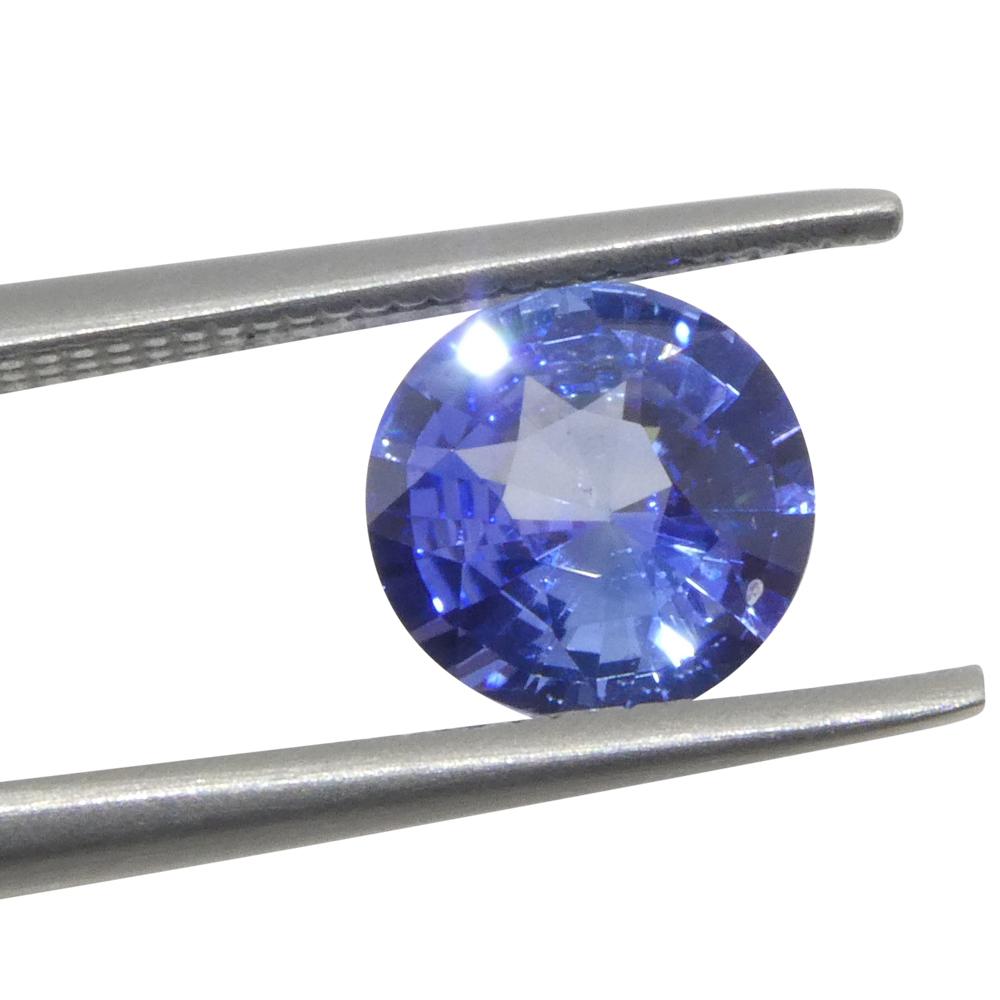 Brilliant Cut 1.65ct Round Blue Sapphire from Sri Lanka For Sale