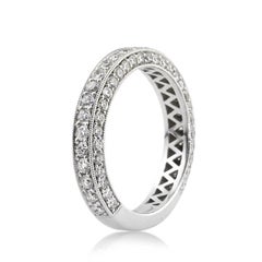 1.65ct Round Brilliant Cut Diamond Pavé Wedding Band in Platinum