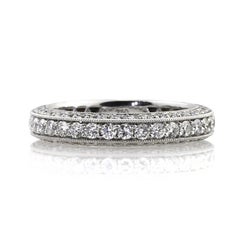 1.65ct Round Brilliant Cut Diamond Pavé Wedding Band in Platinum