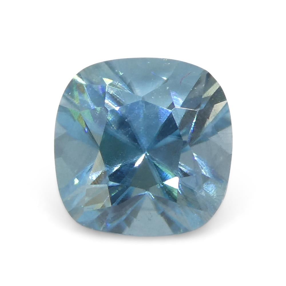 1.65ct Square Cushion Diamond Cut Blue Zircon from Cambodia For Sale 5