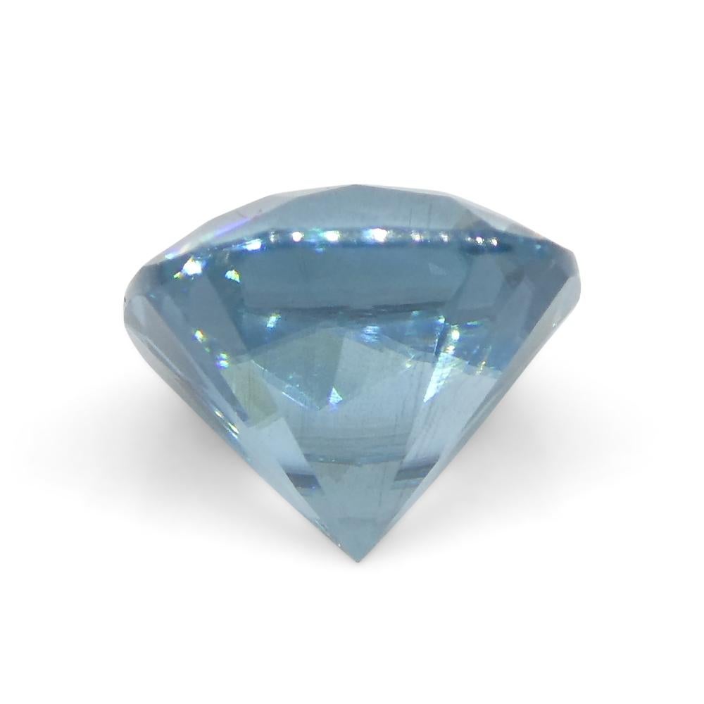Zircon bleu taille coussin carrée de 1.65 carats du Cambodge en vente 7