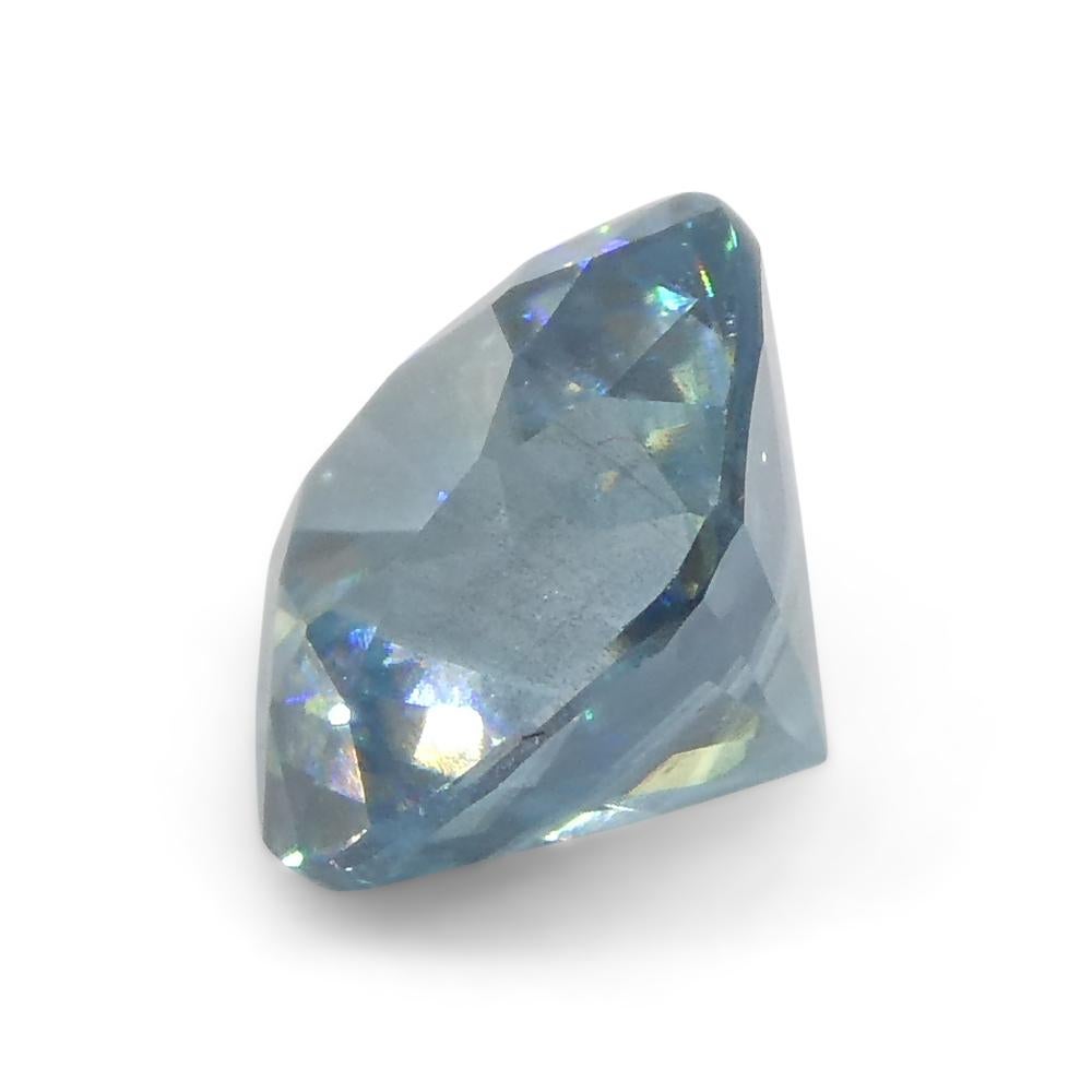 1.65ct Square Cushion Diamond Cut Blue Zircon from Cambodia For Sale 8