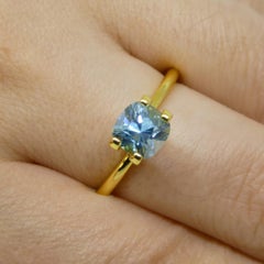 1.65ct Natural Earth Mined Square Cushion Master Brilliant Cut Blue Zircon from