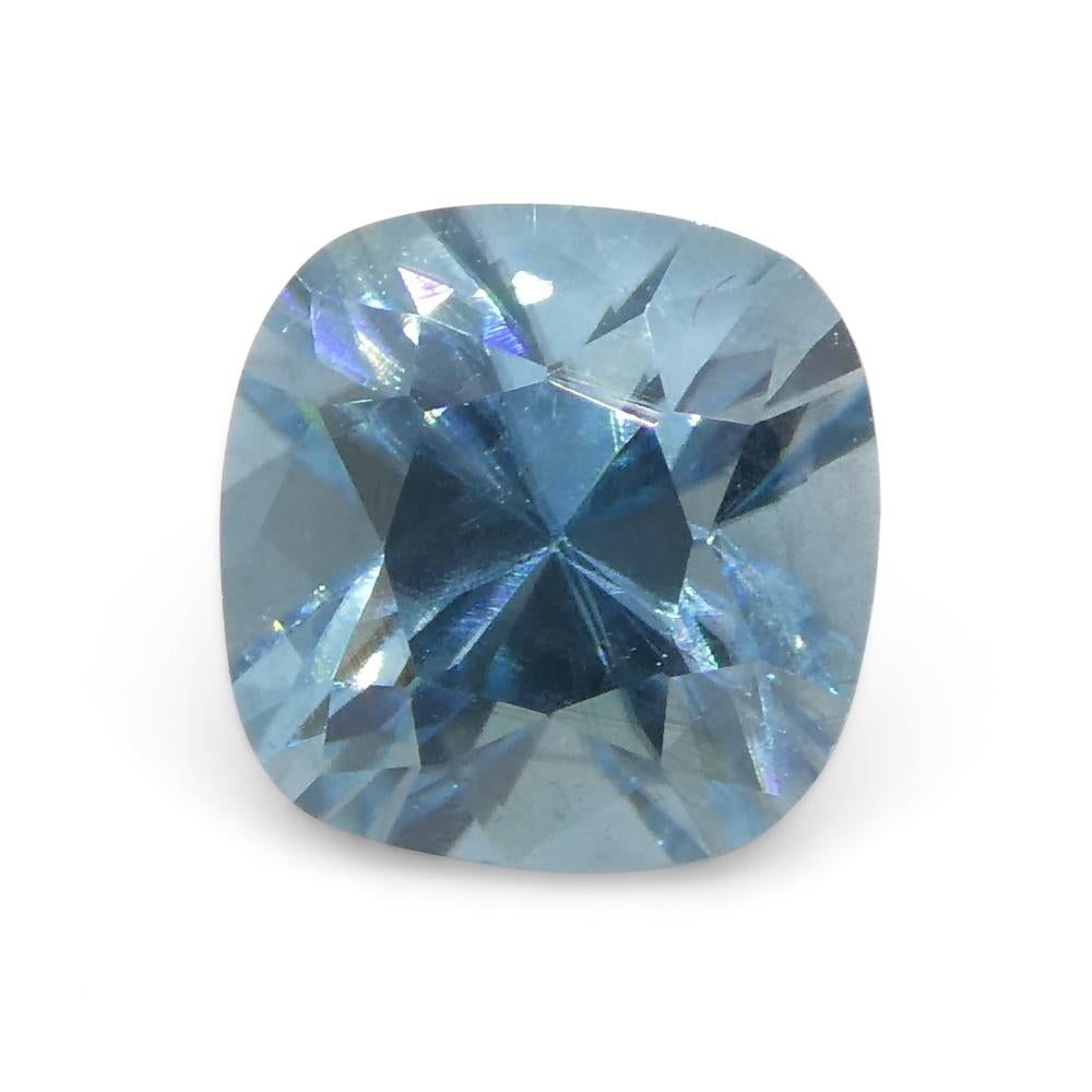 Zircon bleu taille coussin carrée de 1.65 carats du Cambodge Unisexe en vente
