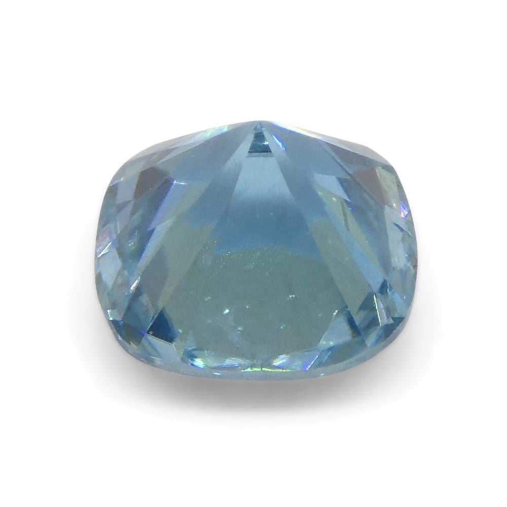 1.65ct Square Cushion Diamond Cut Blue Zircon from Cambodia For Sale 4