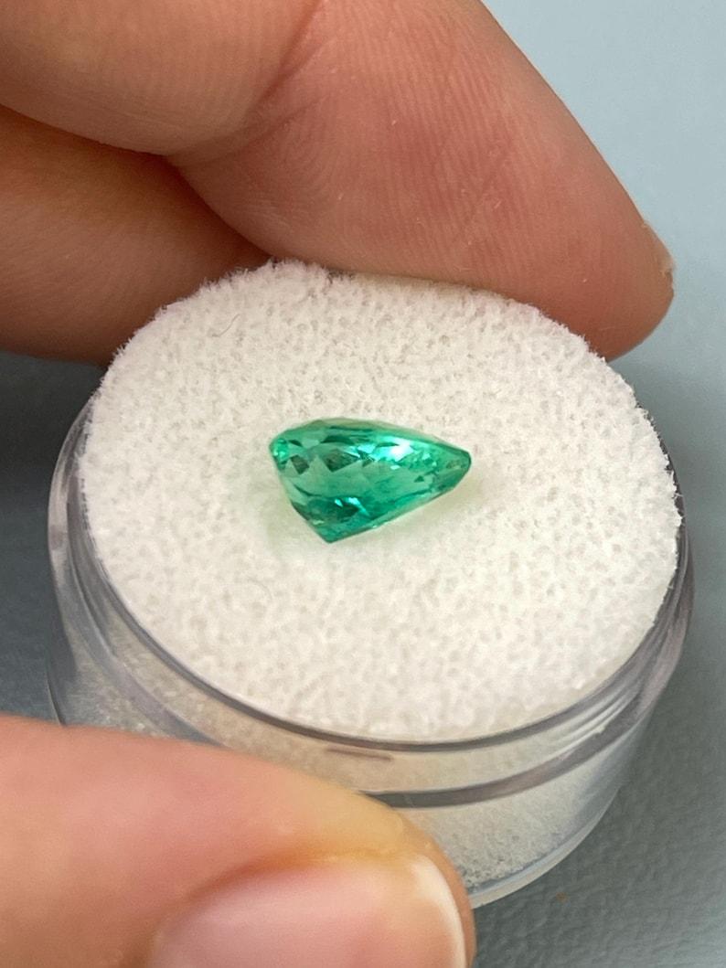 1,65ct Vivid blau-grünen kolumbianischen Smaragd - Birnenschliff Mai Birthstone Edelstein Damen im Angebot