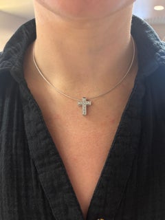 1.65CTW Diamond Encrusted Cross Pendant Necklace
