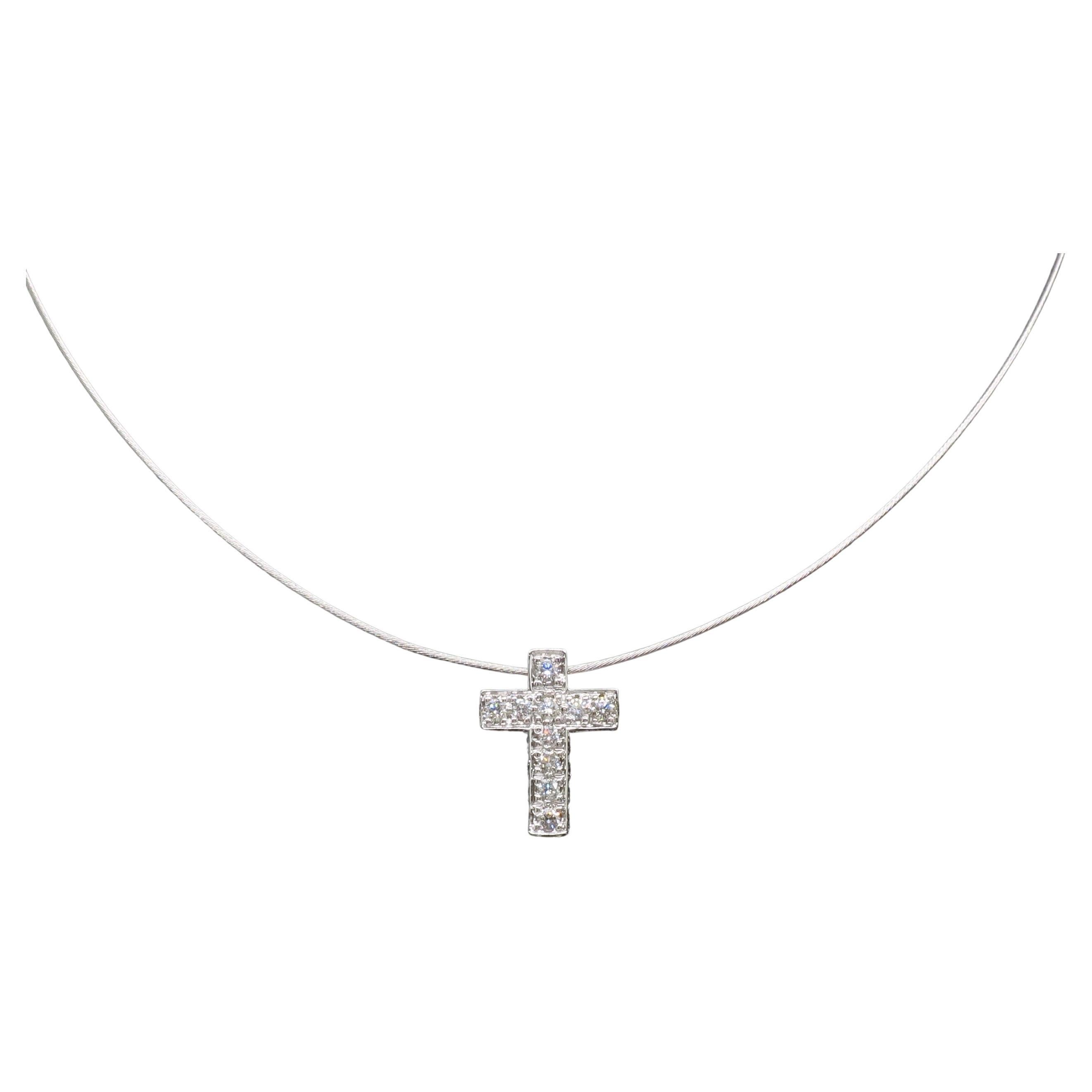 1.65CTW Diamond Encrusted Cross Pendant Necklace